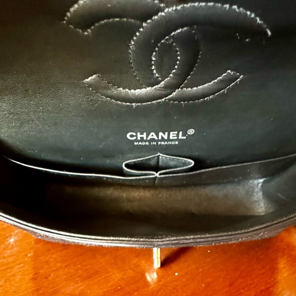 40% OFF! CHANEL Black Camellia-Embossed Lambskin Classic Medium Double Flap Bag - Picture 12 of 16